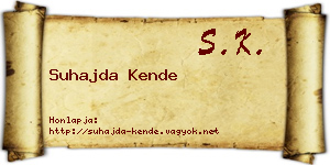 Suhajda Kende névjegykártya